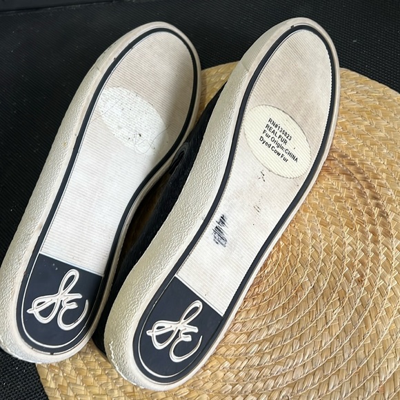 Sam Edelman Becker Real Fur Slip -on Sneakers Loafer Canvas Size 12 - Picture 10 of 15